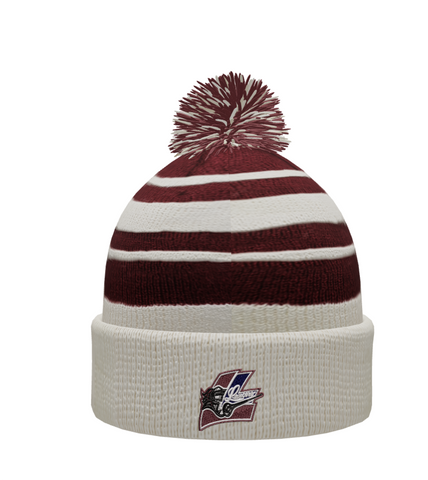 KNIT FOLD OVER POM BEANIE - LANCERS