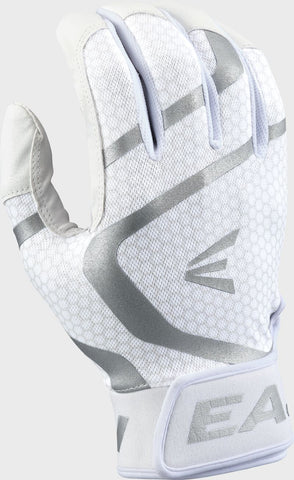 EASTON TBALL MAV GT BASEBALL BATTING GLOVES - WHITE/WHITE - TB